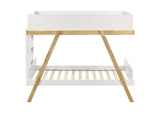 460570T Frankie Wood Twin Over Twin Bunk Bed White and Natural