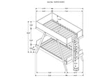 460572T-SM Frankie Twin Over Twin Bunk Bed with 7-inch Mattresses Blue