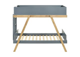 460572T Frankie Wood Twin Over Twin Bunk Bed Blue and Natural