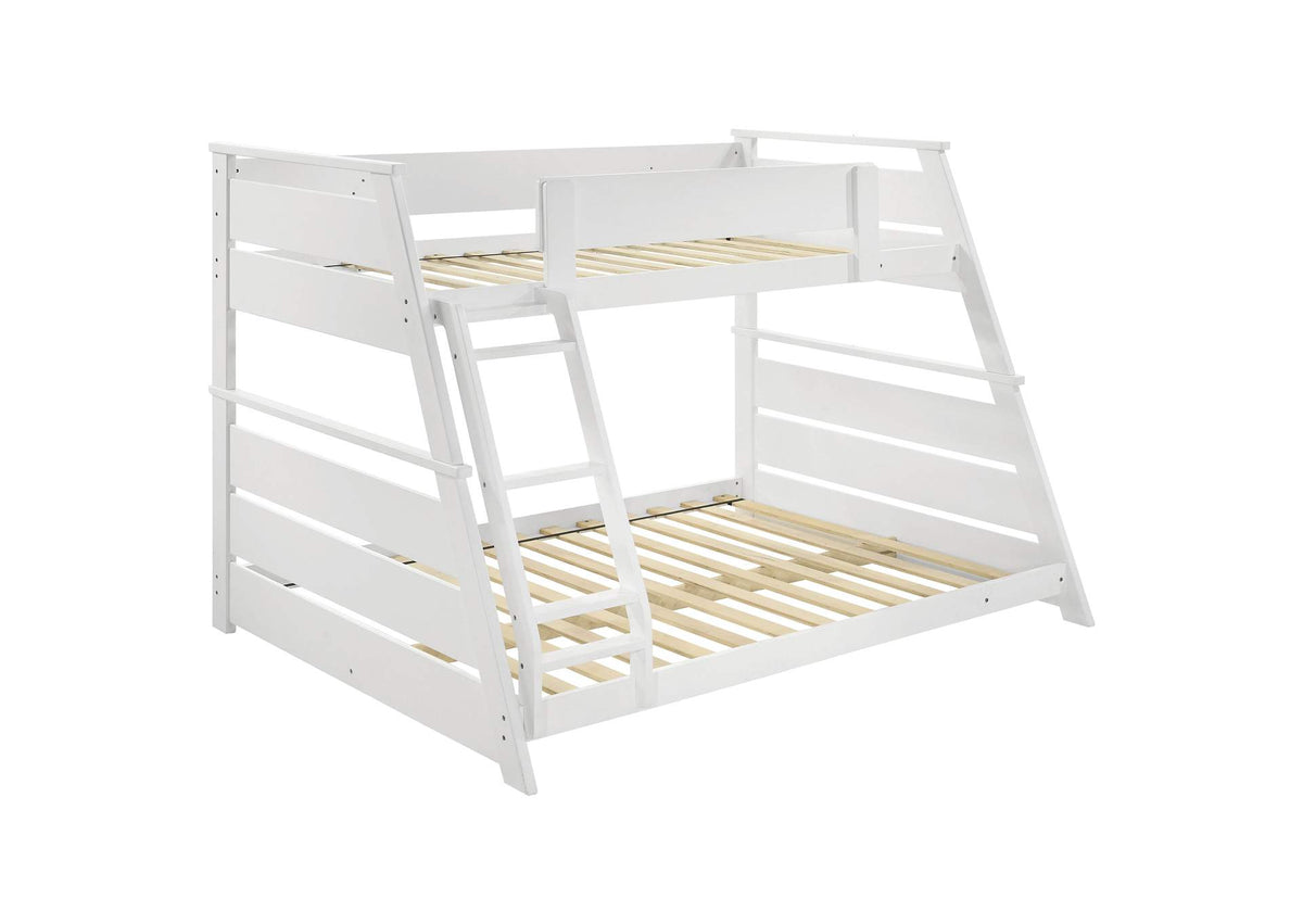 460593WHT Holden Wood Veneer Twin Over Full Bunk Bed White