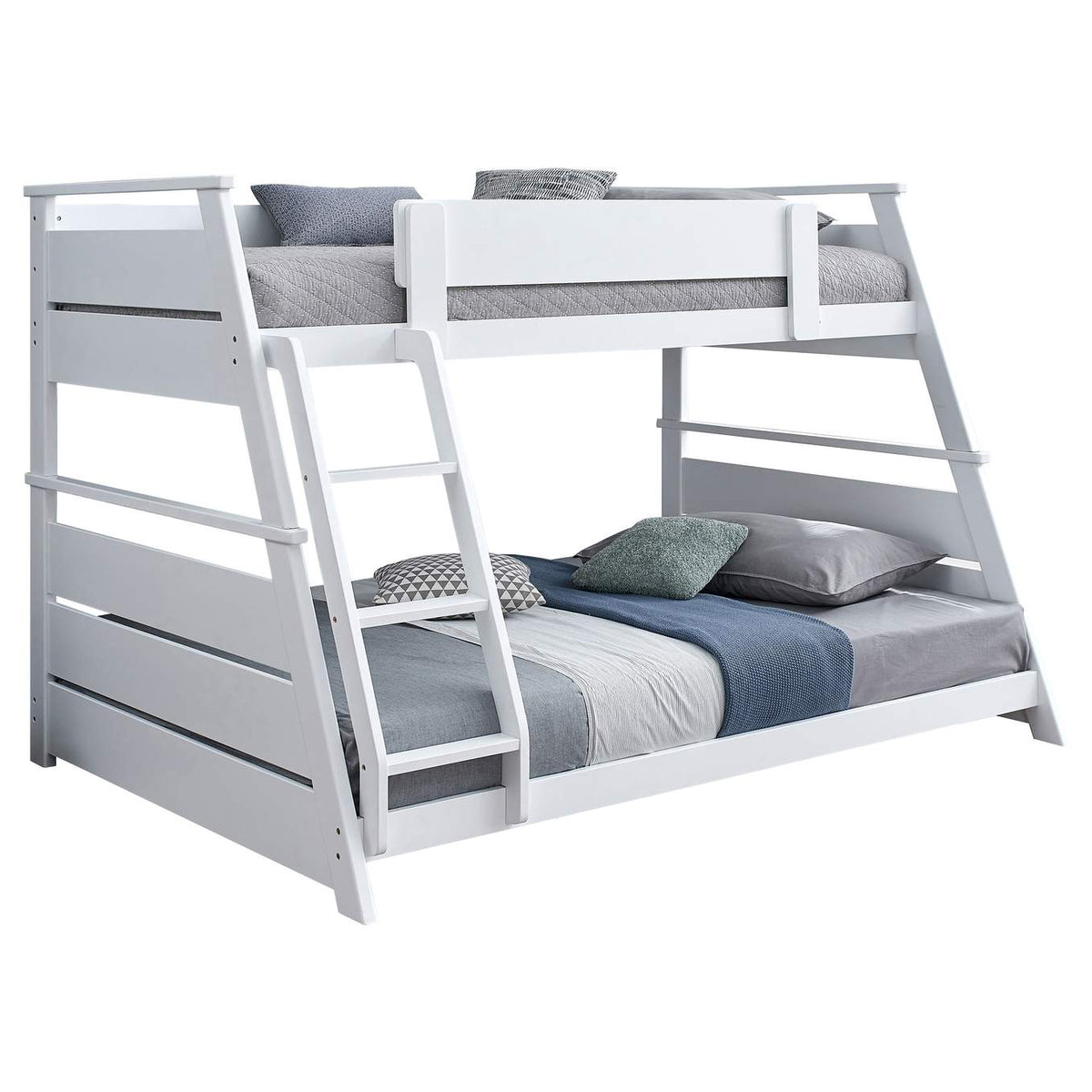 460593WHT Holden Wood Veneer Twin Over Full Bunk Bed White