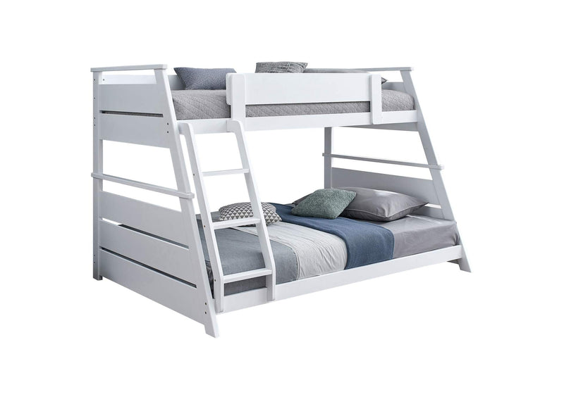 460593WHT Holden Wood Veneer Twin Over Full Bunk Bed White