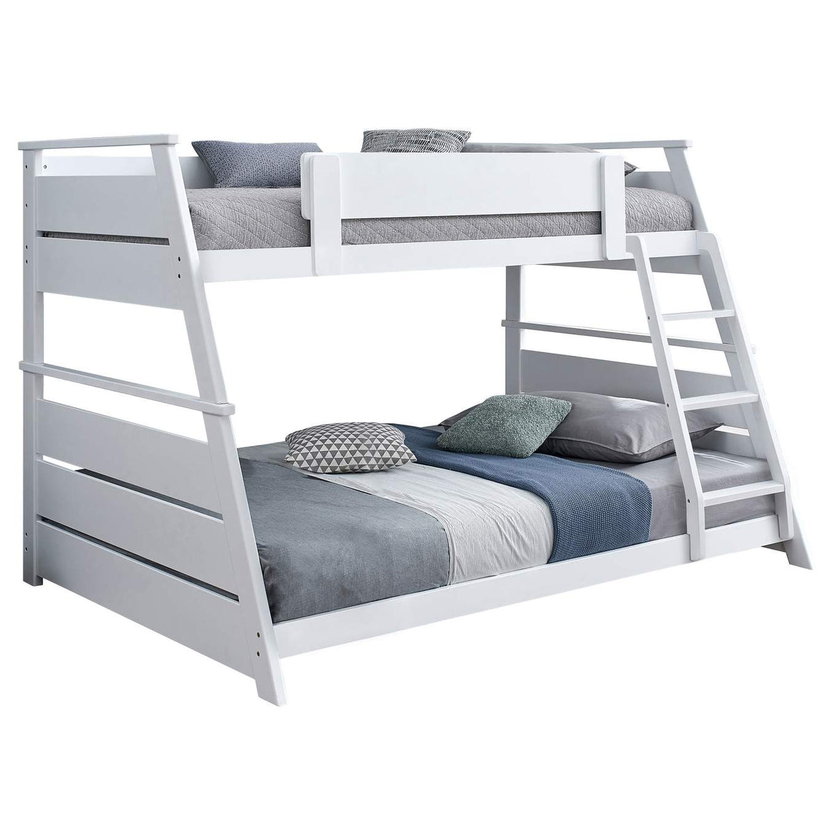 460593WHT Holden Wood Veneer Twin Over Full Bunk Bed White