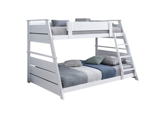 460593WHT Holden Wood Veneer Twin Over Full Bunk Bed White