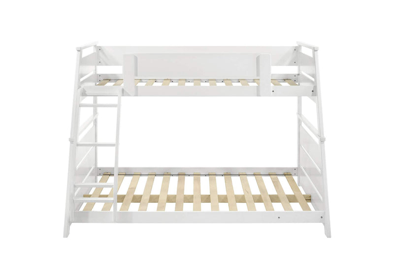 460593WHT Holden Wood Veneer Twin Over Full Bunk Bed White
