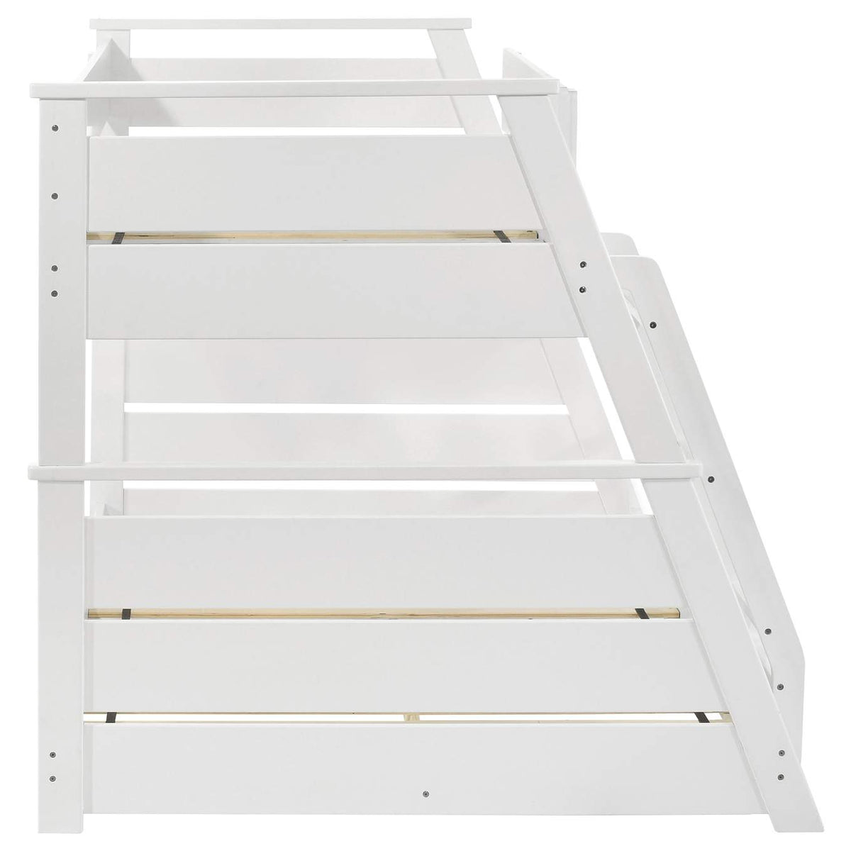460593WHT Holden Wood Veneer Twin Over Full Bunk Bed White