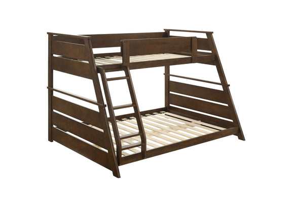 460593 Holden Wood Veneer Twin Over Full Bunk Bed Walnut