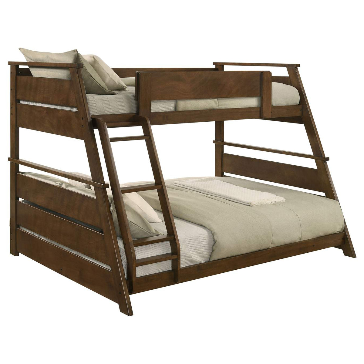 460593 Holden Wood Veneer Twin Over Full Bunk Bed Walnut