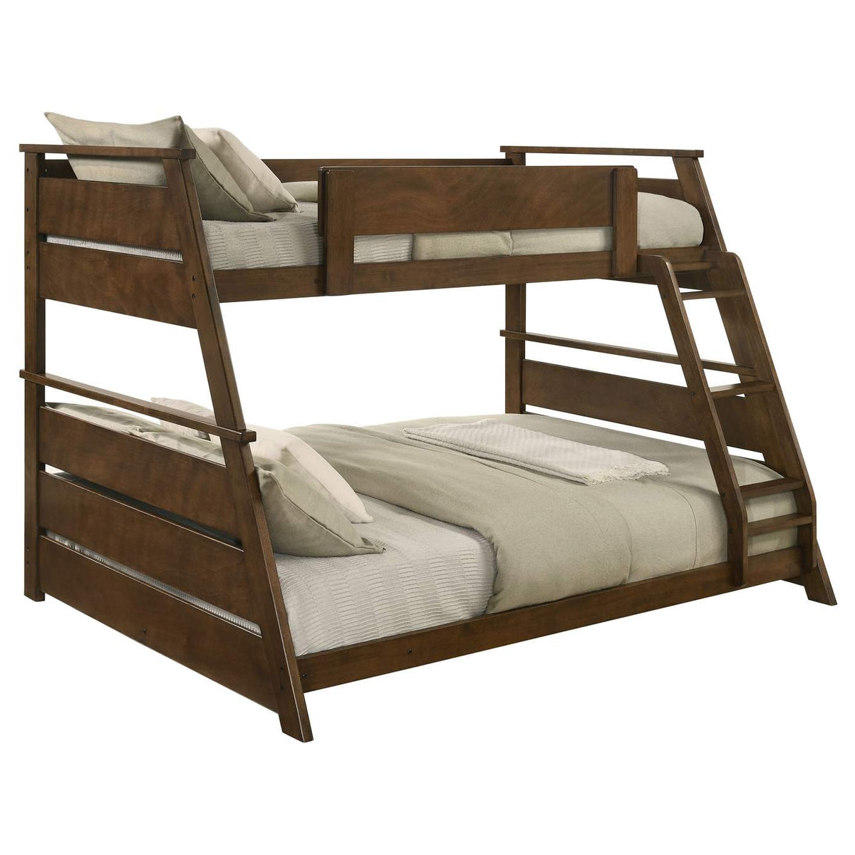 460593 Holden Wood Veneer Twin Over Full Bunk Bed Walnut
