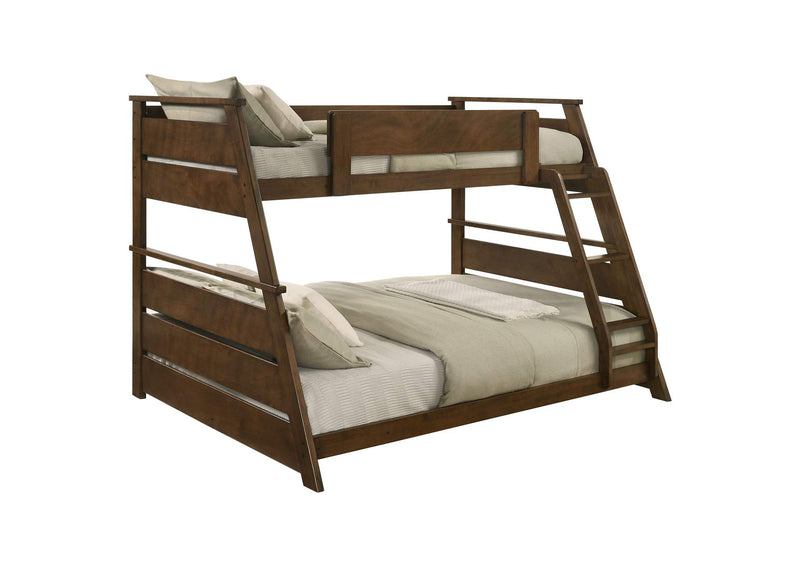 460593 Holden Wood Veneer Twin Over Full Bunk Bed Walnut
