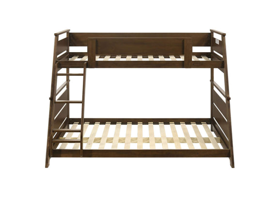460593 Holden Wood Veneer Twin Over Full Bunk Bed Walnut