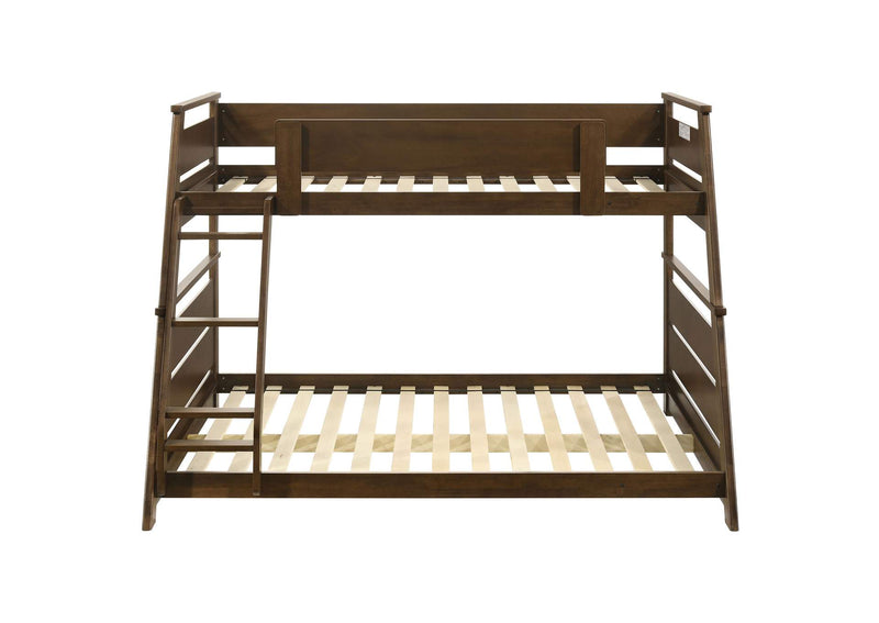 460593 Holden Wood Veneer Twin Over Full Bunk Bed Walnut