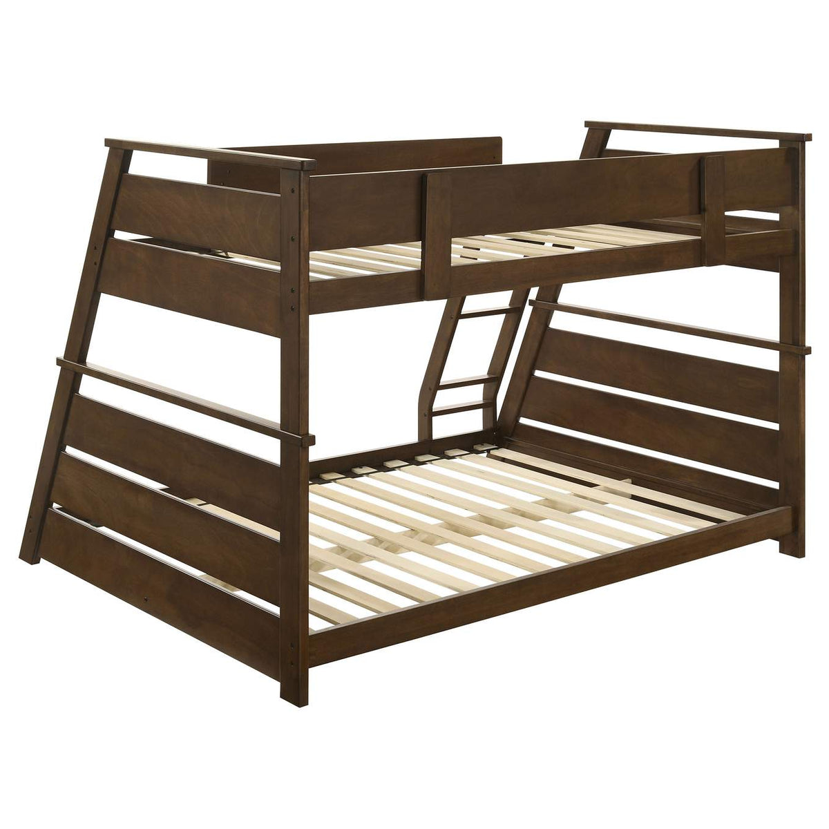460593 Holden Wood Veneer Twin Over Full Bunk Bed Walnut