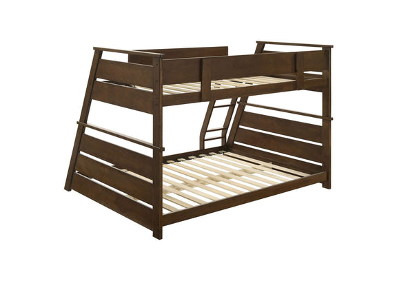 460593 Holden Wood Veneer Twin Over Full Bunk Bed Walnut
