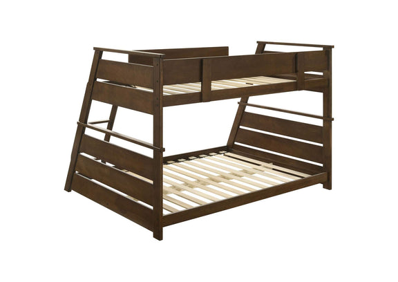 460593 Holden Wood Veneer Twin Over Full Bunk Bed Walnut
