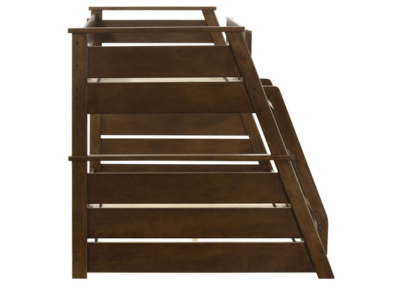 460593 Holden Wood Veneer Twin Over Full Bunk Bed Walnut