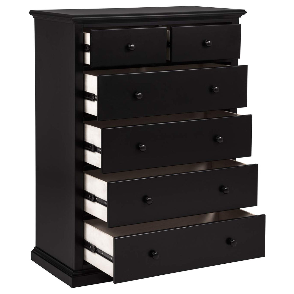 460595BLK Sumerlin 6-drawer Bedroom Chest of Drawers Black