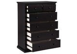 460595BLK Sumerlin 6-drawer Bedroom Chest of Drawers Black