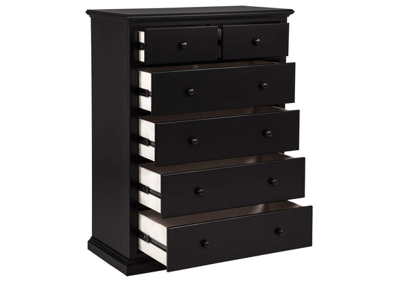 460595BLK Sumerlin 6-drawer Bedroom Chest of Drawers Black