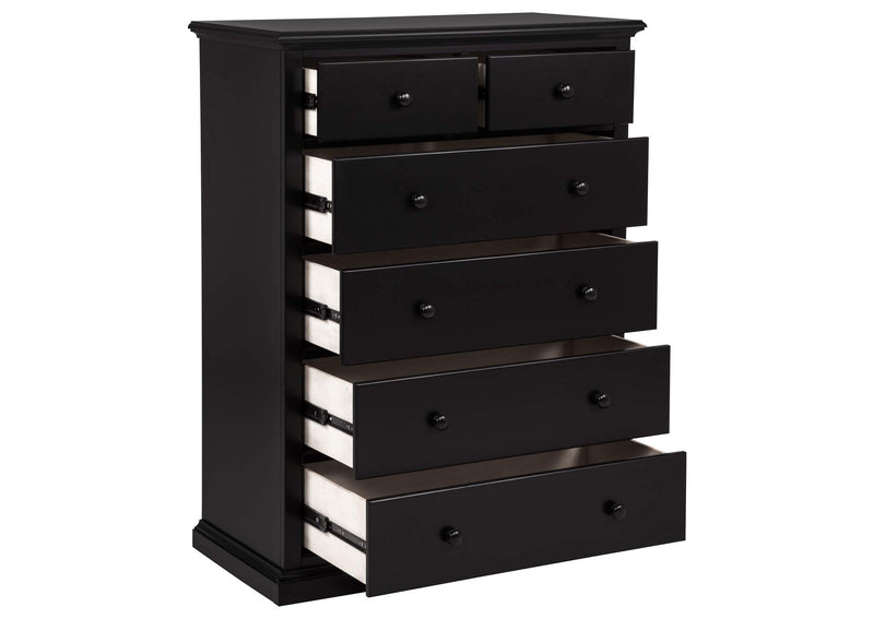 460595BLK Sumerlin 6-drawer Bedroom Chest of Drawers Black