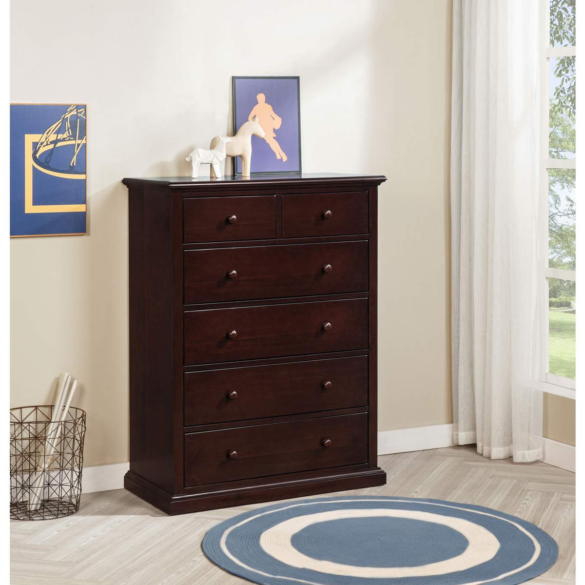 460595CAP Sumerlin 6-drawer Bedroom Chest of Drawers Cappuccino