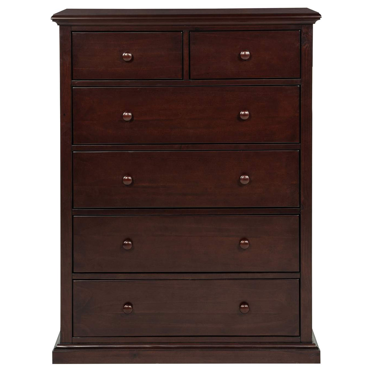 460595CAP Sumerlin 6-drawer Bedroom Chest of Drawers Cappuccino