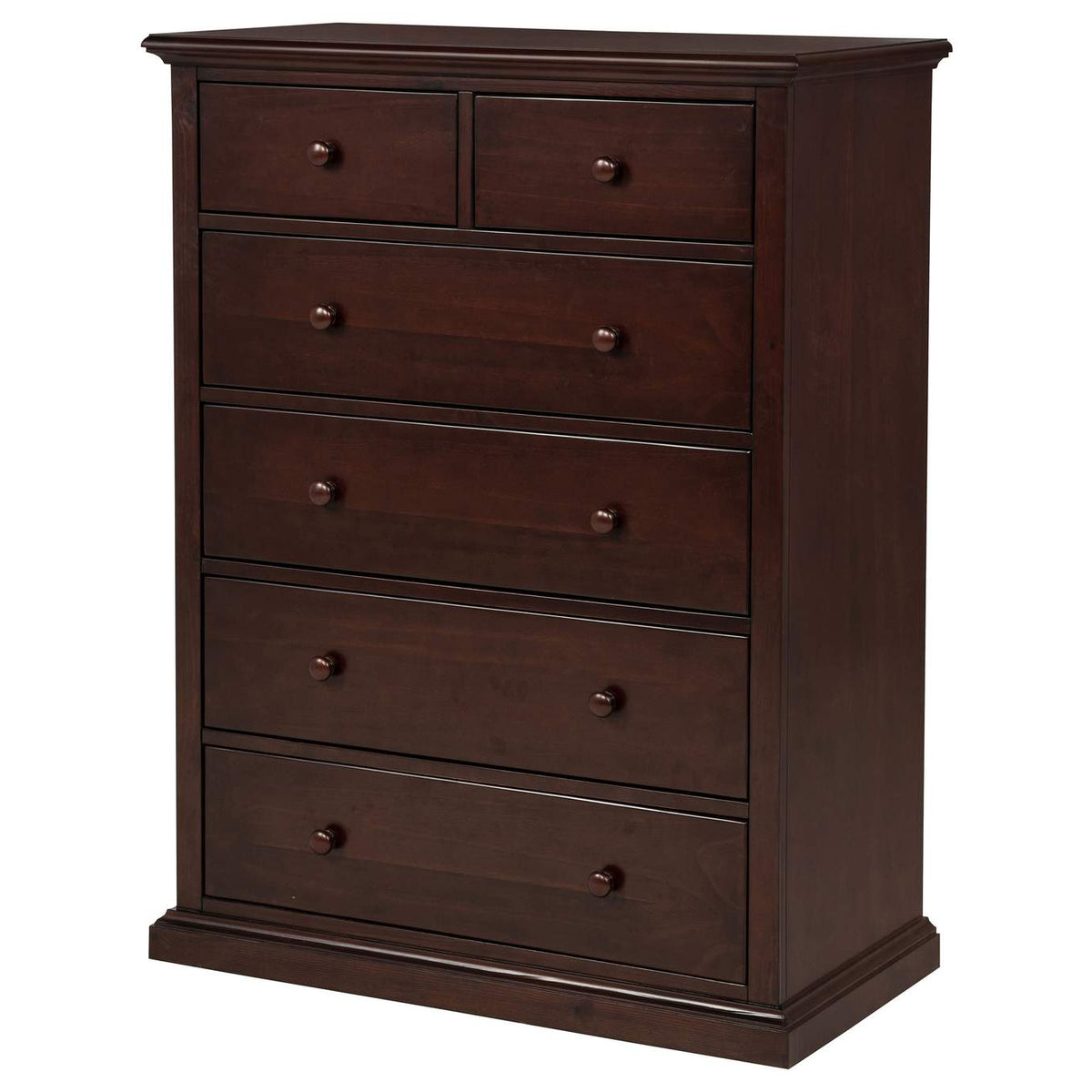 460595CAP Sumerlin 6-drawer Bedroom Chest of Drawers Cappuccino