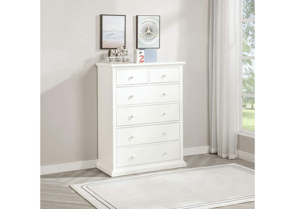 460595WHT Sumerlin 6-drawer Bedroom Chest of Drawers White