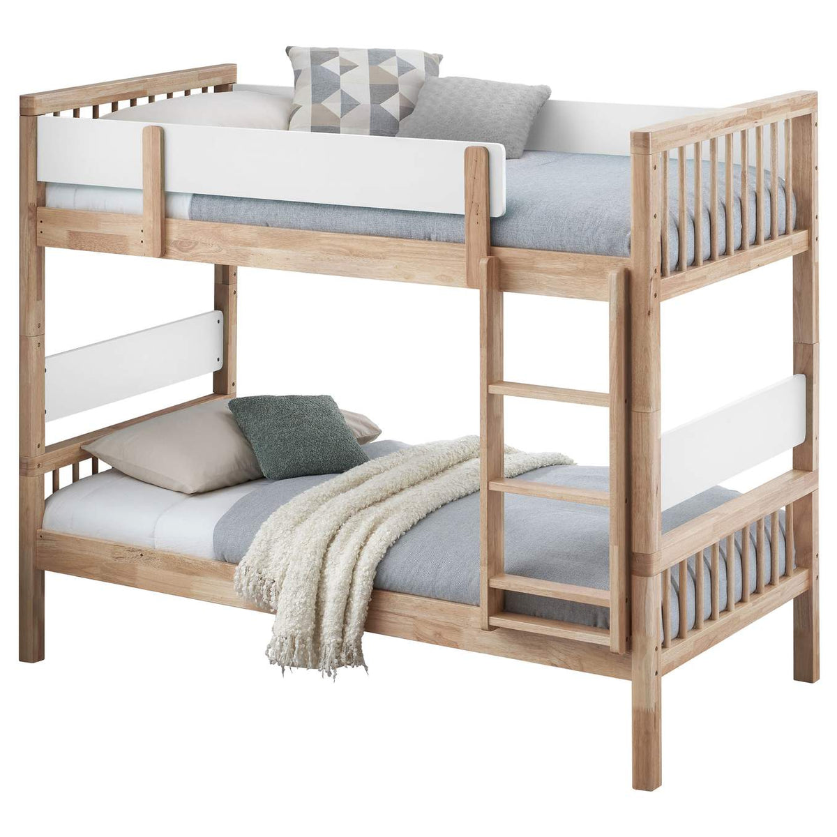 461171 Dakota Wood Twin Over Twin Bunk Bed Natural