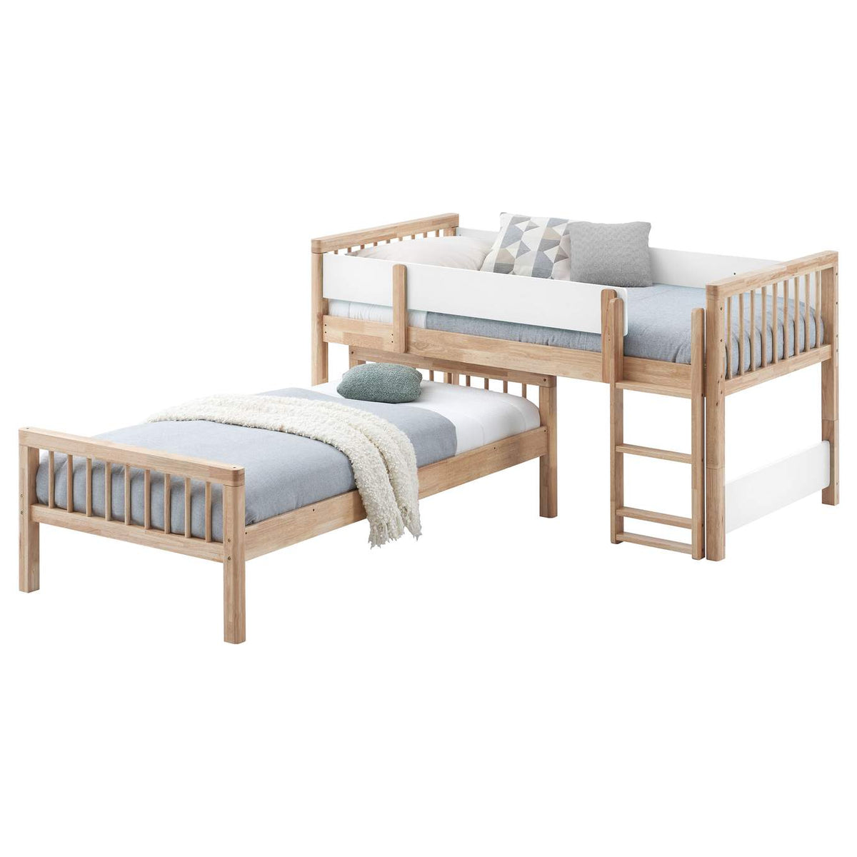 461171 Dakota Wood Twin Over Twin Bunk Bed Natural