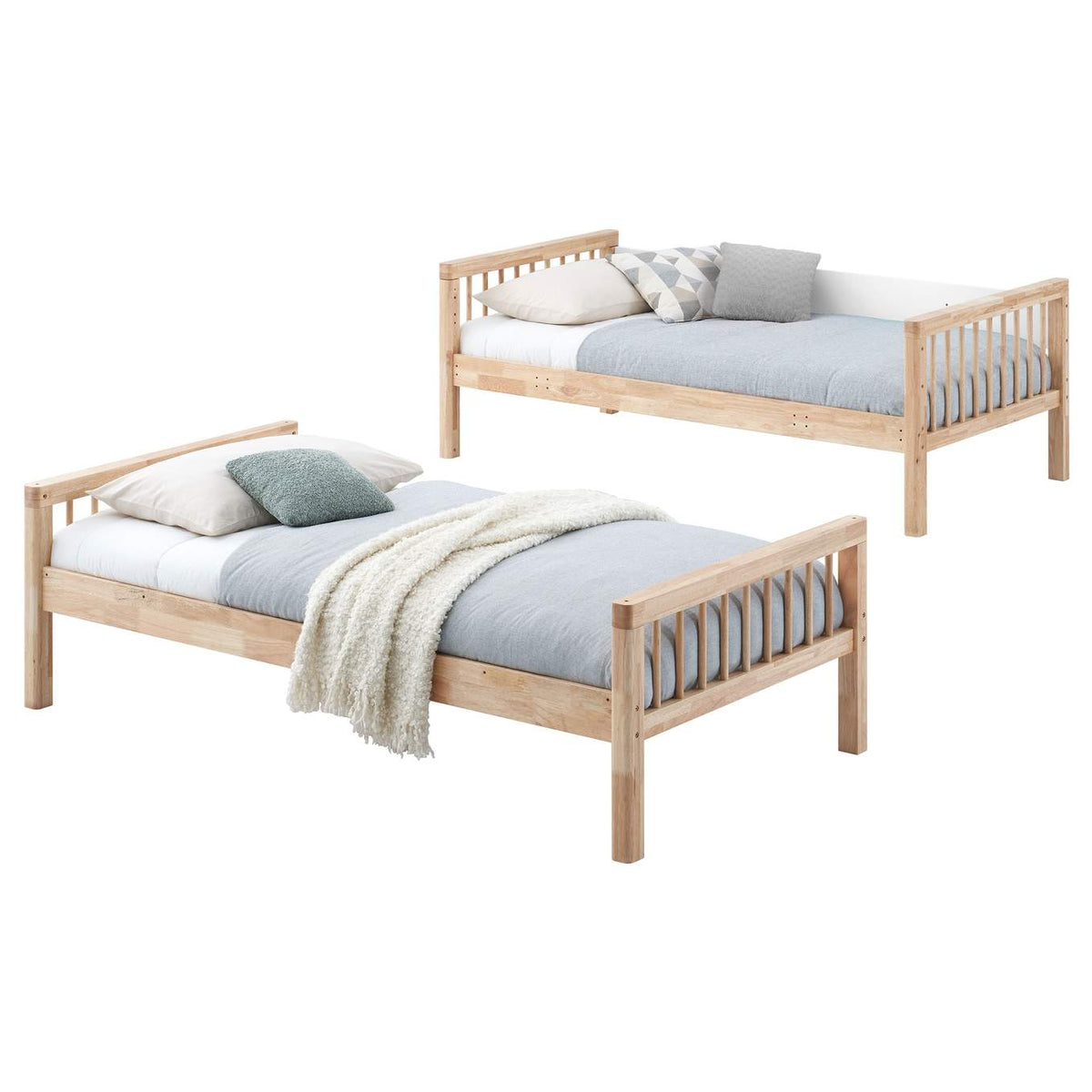 461171 Dakota Wood Twin Over Twin Bunk Bed Natural