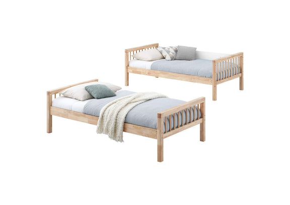 461171 Dakota Wood Twin Over Twin Bunk Bed Natural