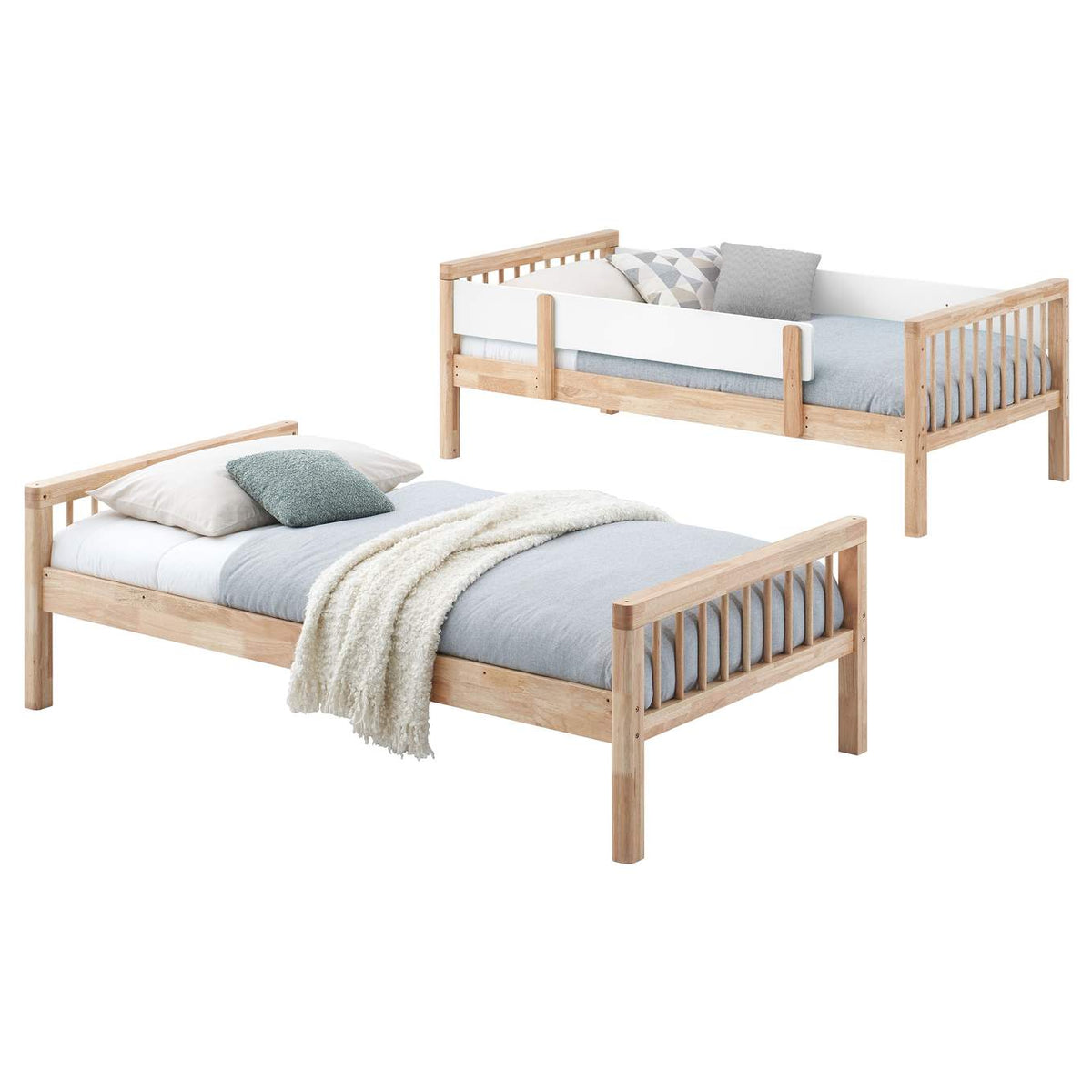461171 Dakota Wood Twin Over Twin Bunk Bed Natural