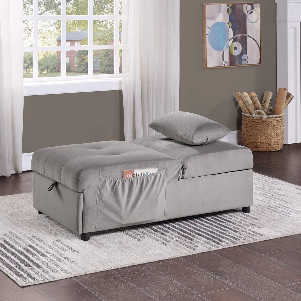 4615-F4 Garrell Lift Top Storage Bench with Pull-out Bed