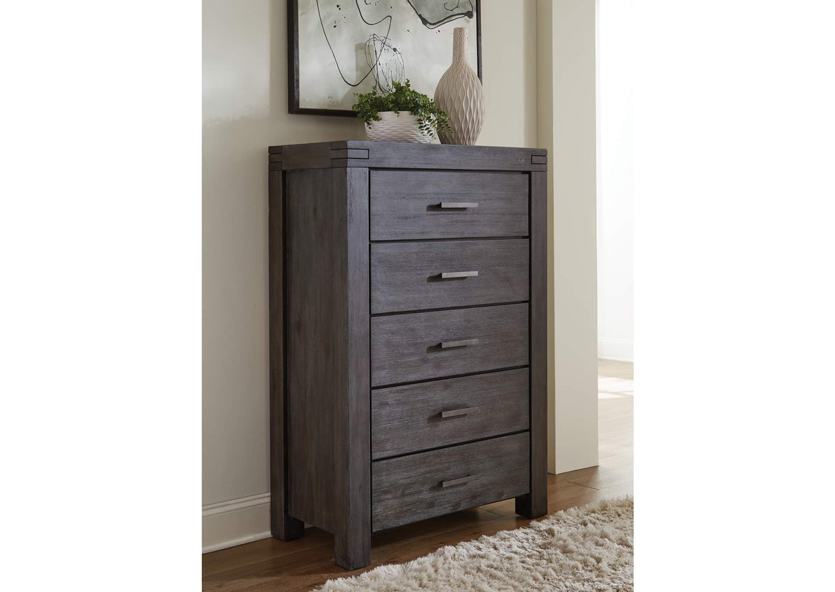 3FT384A Meadow Five Drawer Solid Wood Chest In Graphite (2024)