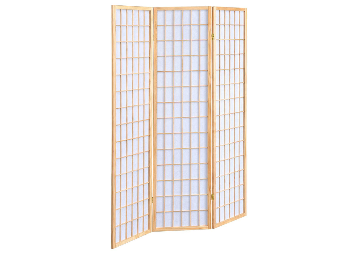 Carrie 3-Panel Room Divider Folding Shoji Screen Natural