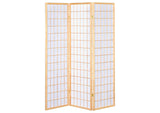 4621 Carrie 3-Panel Room Divider Folding Shoji Screen Natural