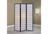 4622 Carrie 3-Panel Room Divider Folding Shoji Screen Black