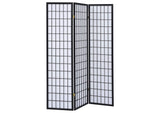 Carrie 3-Panel Room Divider Folding Shoji Screen Black