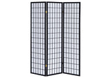 4622 Carrie 3-Panel Room Divider Folding Shoji Screen Black
