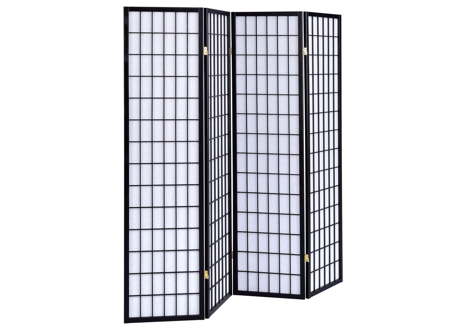 Roberto 4-Panel Room Divider Folding Shoji Screen Black