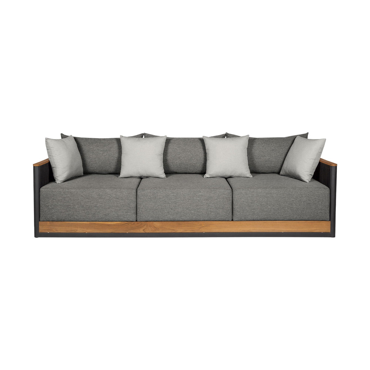 Artesia - Outdoor Patio Sofa - Black / Dark Gray