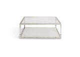 8YW421BB Jasper Square Coffee Table In Acrylic - White Glass - Pss