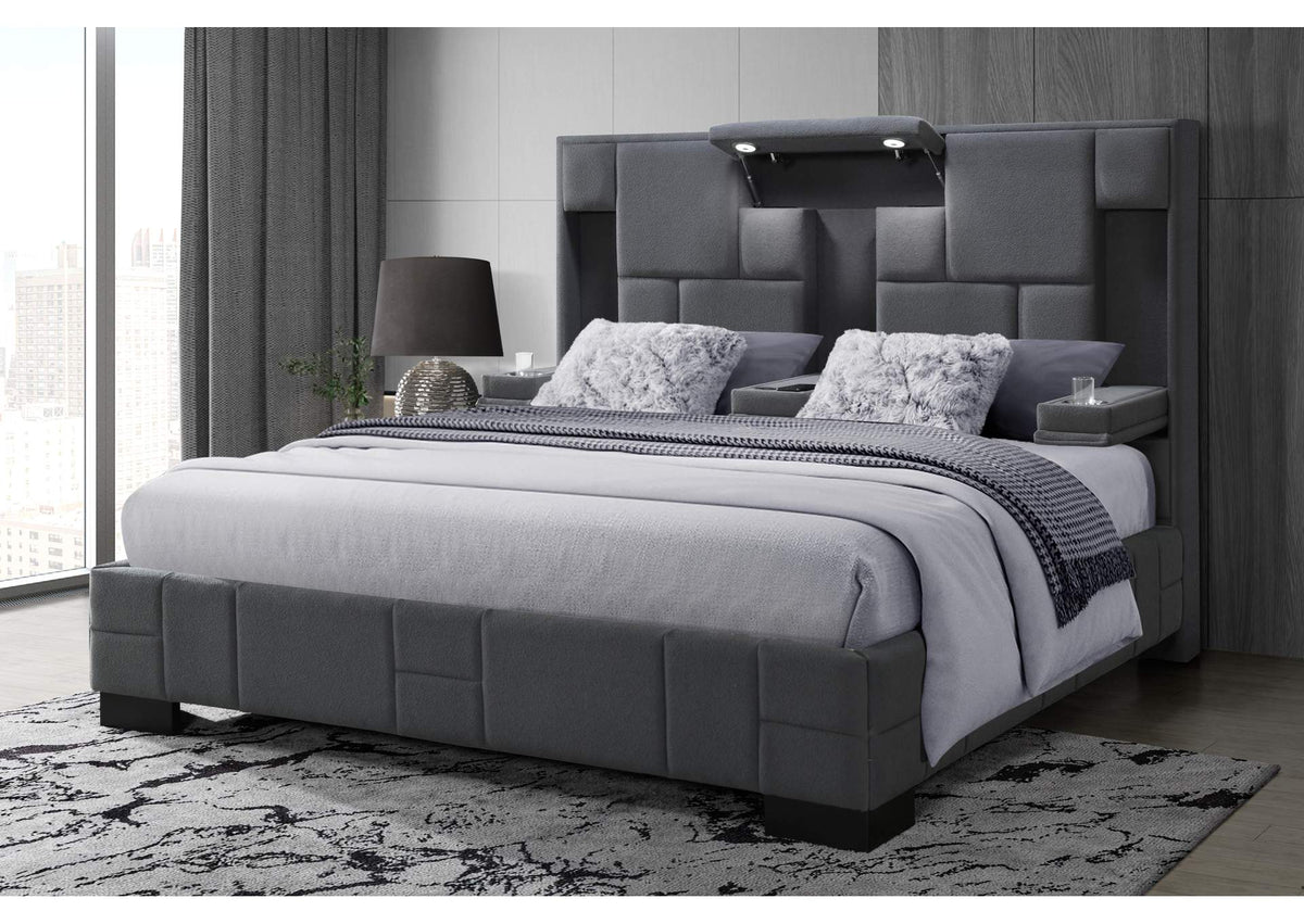 OSCAR-DARK_GREY_8-KB-N OSCAR DARK GREY 8 KING BED NO WOOD TRIM
