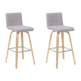Vienna - Modern Swivel Bar Height Stool - Patterned Oak Wood Frame