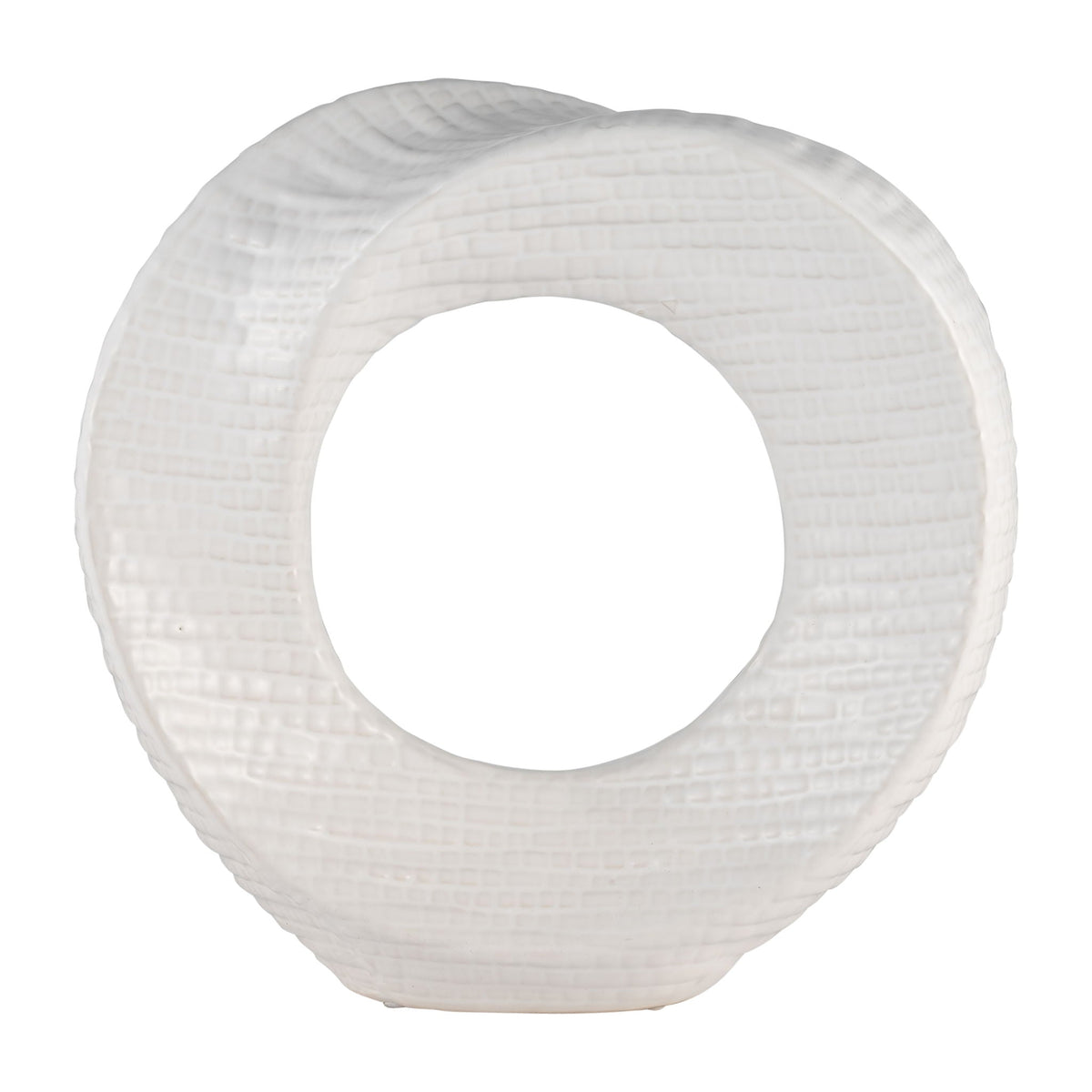 10" Textured Table Top Deco - White