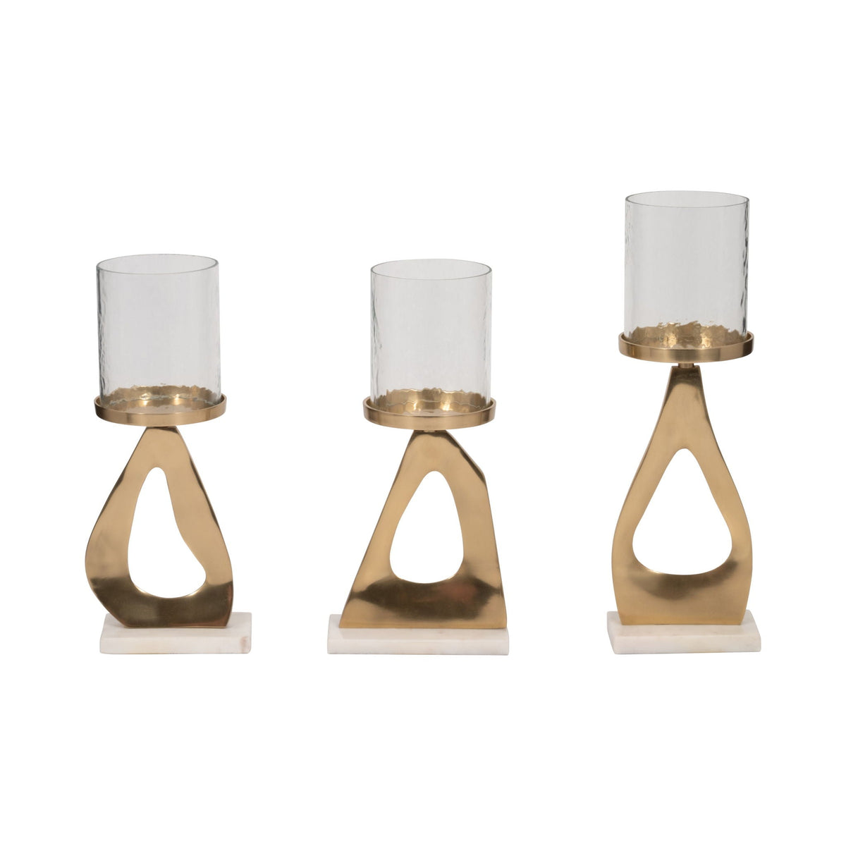 13" / 13" / 15" Provence Candle Holders (Set of 3) - Gold