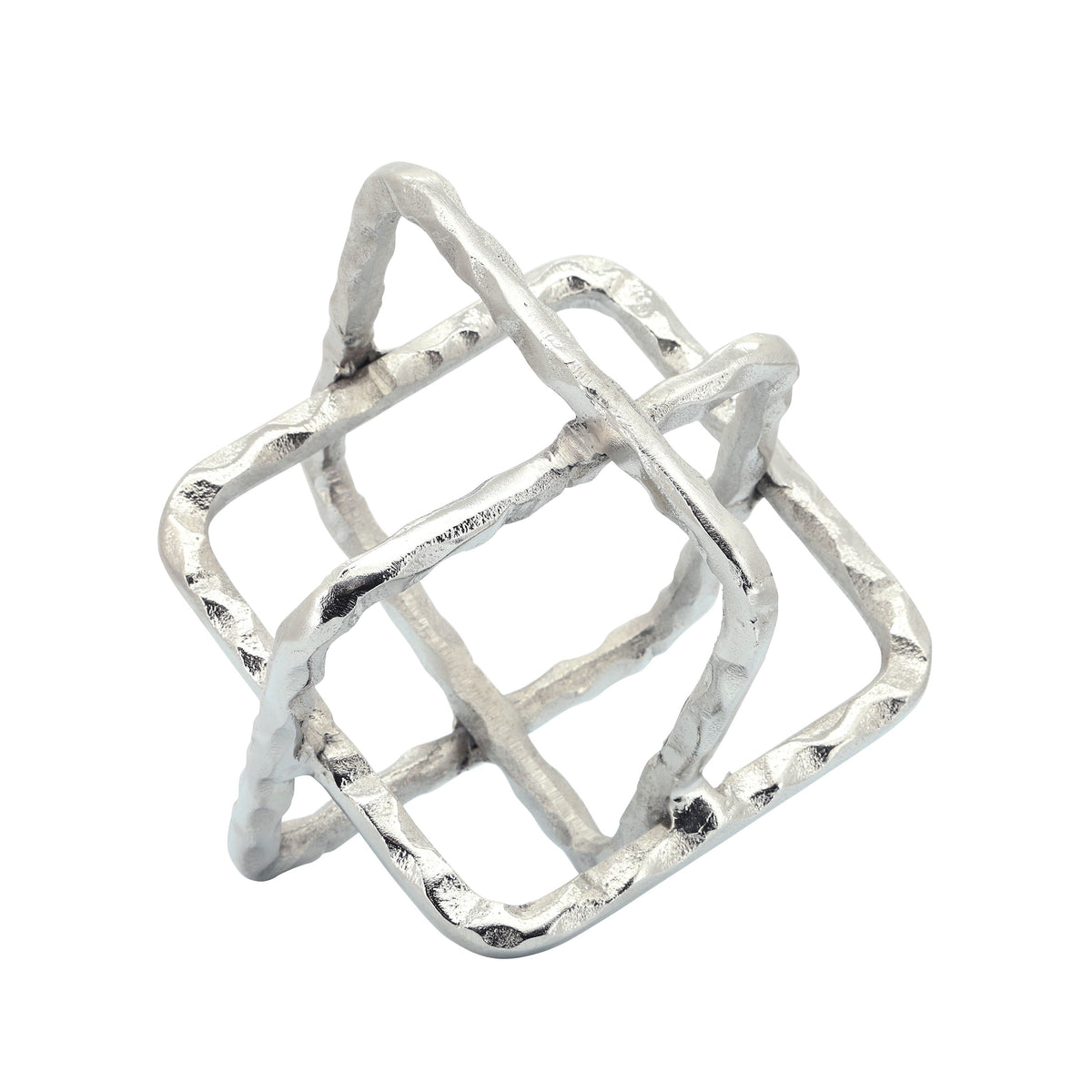 Metal Square Orbs 7" - Silver