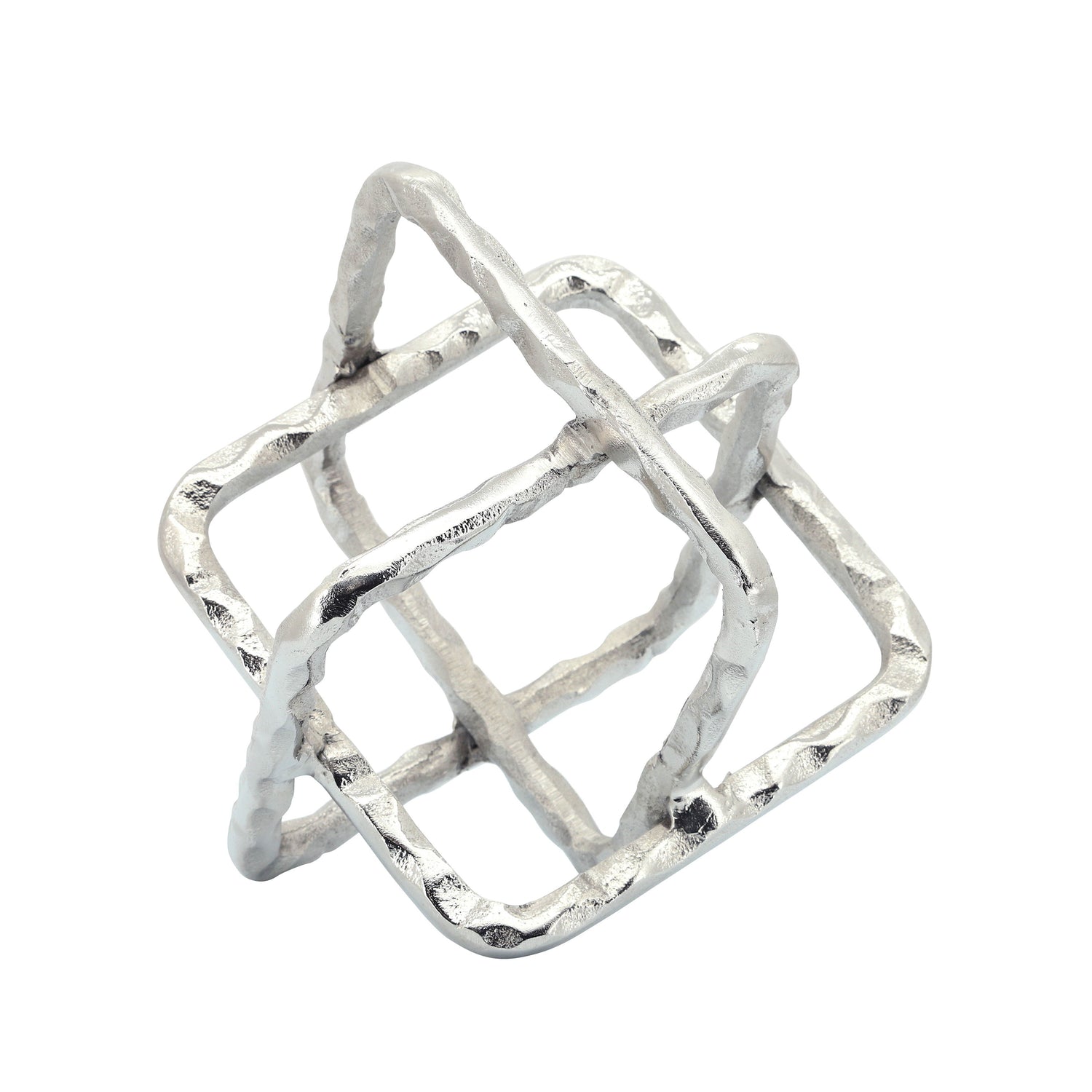 Metal Square Orbs 7" - Silver