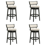 Noely - Modern Farmhouse Swivel Wood Bar Height Kitchen Bar Stool